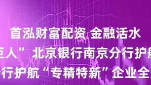 首泓财富配资 金融活水浇灌“小巨人” 北京银行南京分行护航“专精特新”企业全周期发展